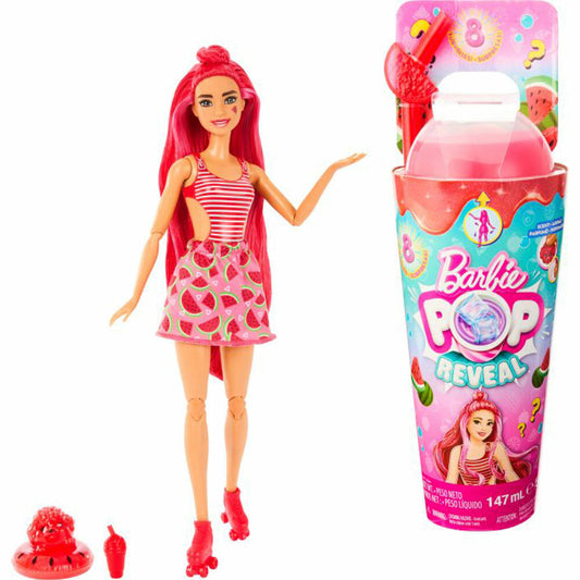 Mattel Barbie Pop! Reveal Barbie Juicy Fruits Serie Wassermelone, Modepuppe, Anziehpuppe, Spielpuppe, Puppe, HNW43