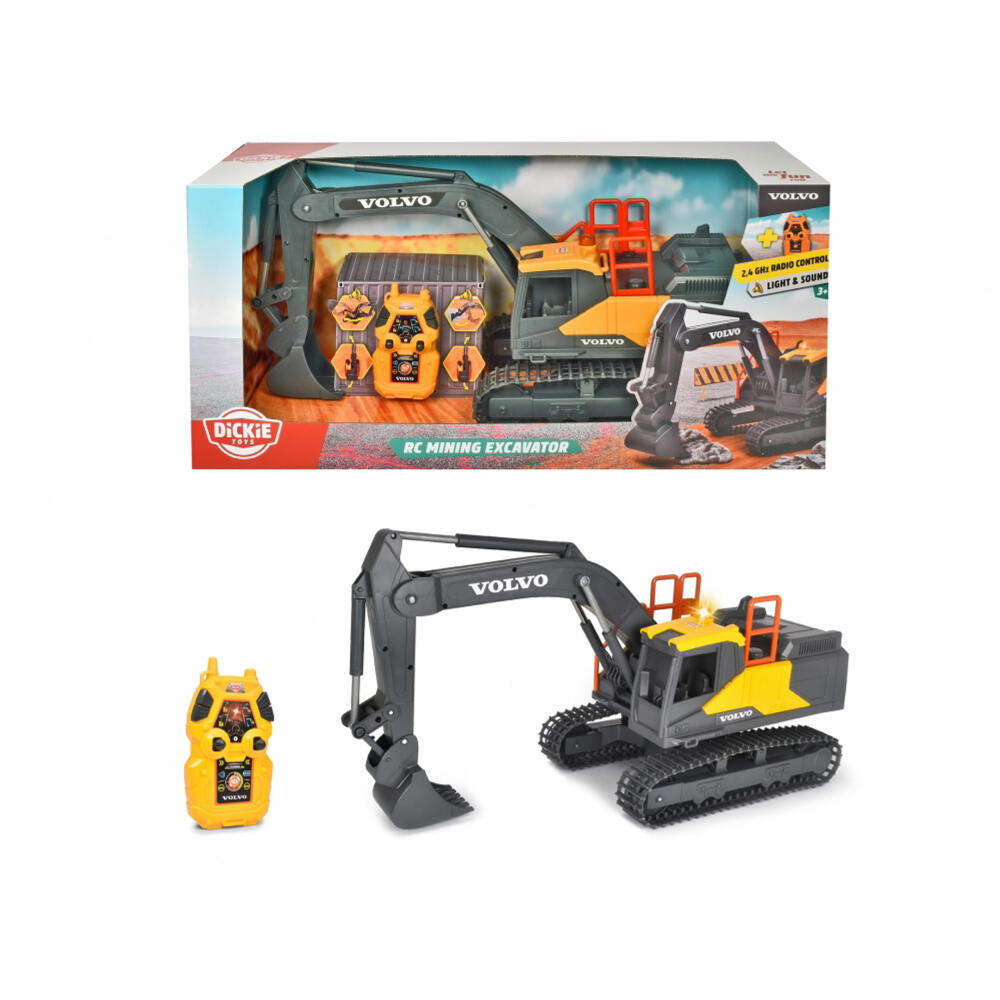 Dickie Toys RC Volvo Mining Excavator, ferngesteuerter Bagger, Spielzeug, Mobilbagger, 203729018