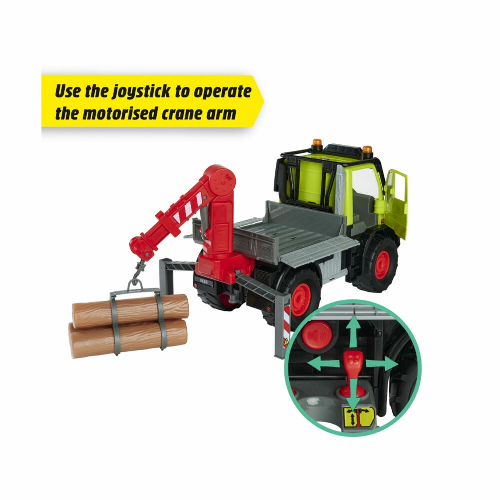 Dickie Toys Unimog U530, Holztransporter, LKW, Spielzeugauto, Spielzeug Auto, 203749032