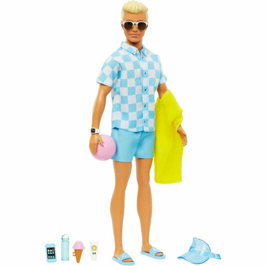 Mattel Barbie Beach Day Ken Blond, Modepuppe, Anziehpuppe, Spielpuppe, Puppe, HPL74