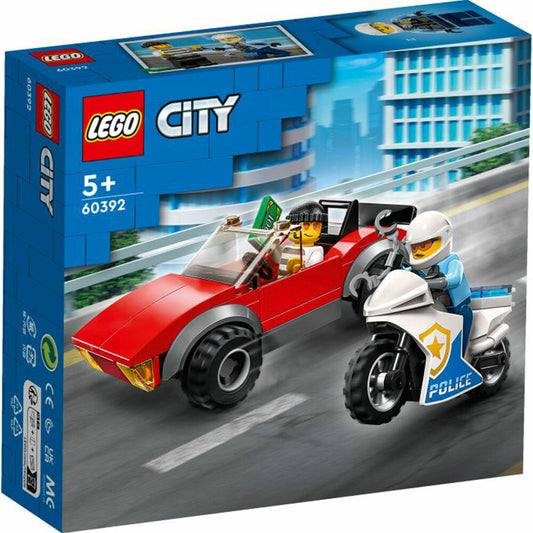 LEGO City Verfolgungsjagd mit dem Polizeimotorrad, 59-tlg., Polizei, Bauset, Bausteine, Spielzeug, ab 5 Jahre, 60392