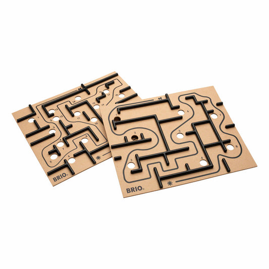BRIO Spiele Labyrinth Ersatzplatten, 2-tlg., Übungsplatten für Kugellabyrinth, Geschicklichkeitsspiel, Holz Spiel, 34030