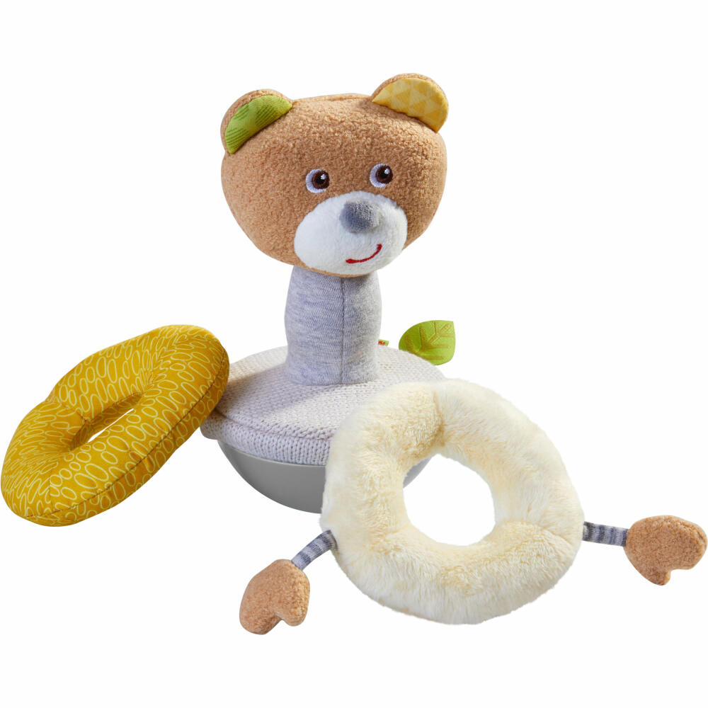 HABA Stehauffigur Stapel-Bär, Babyspielzeug, Stapelfigur, Wackelfigur, Kunststoff, Baumwolle, Polyester, 305825