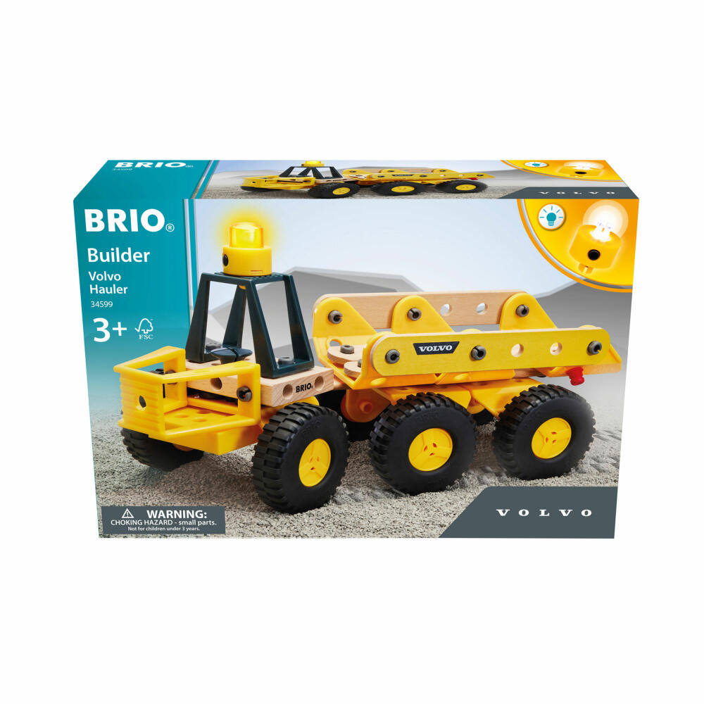BRIO Builder Volvo Muldenkipper, 55-tlg., Baukasten, Bauset, Spielzeug, Holz, 63459900