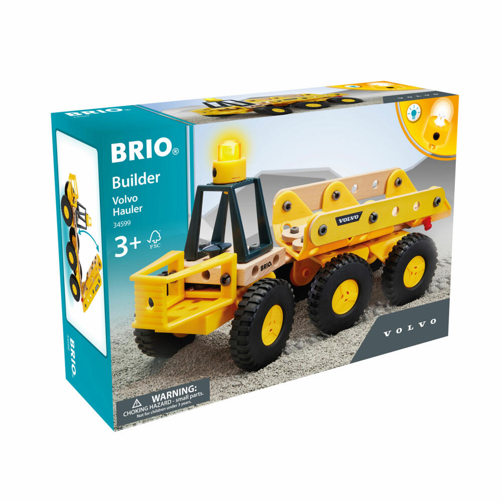BRIO Builder Volvo Muldenkipper, 55-tlg., Baukasten, Bauset, Spielzeug, Holz, 63459900