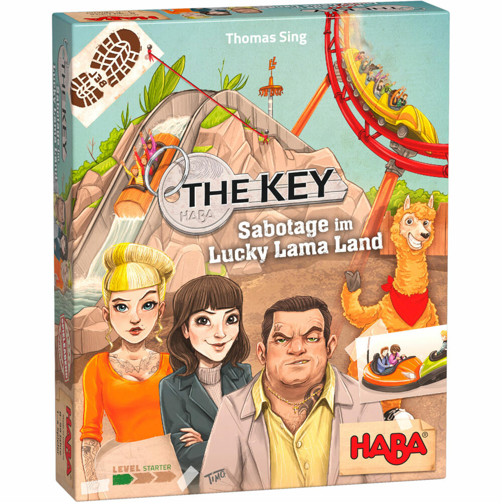 HABA Spiel The Key - Sabotage im Lucky Lama Land, Rätselspiel, Deduktionsspiel, bis 4 Spieler, 305855