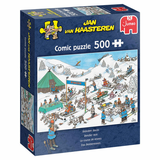 Jumbo Spiele Jan van Haasteren - Rentier-Rennen, Puzzle, Erwachsenenpuzzle, Puzzlespiel, 500 Teile, 20051