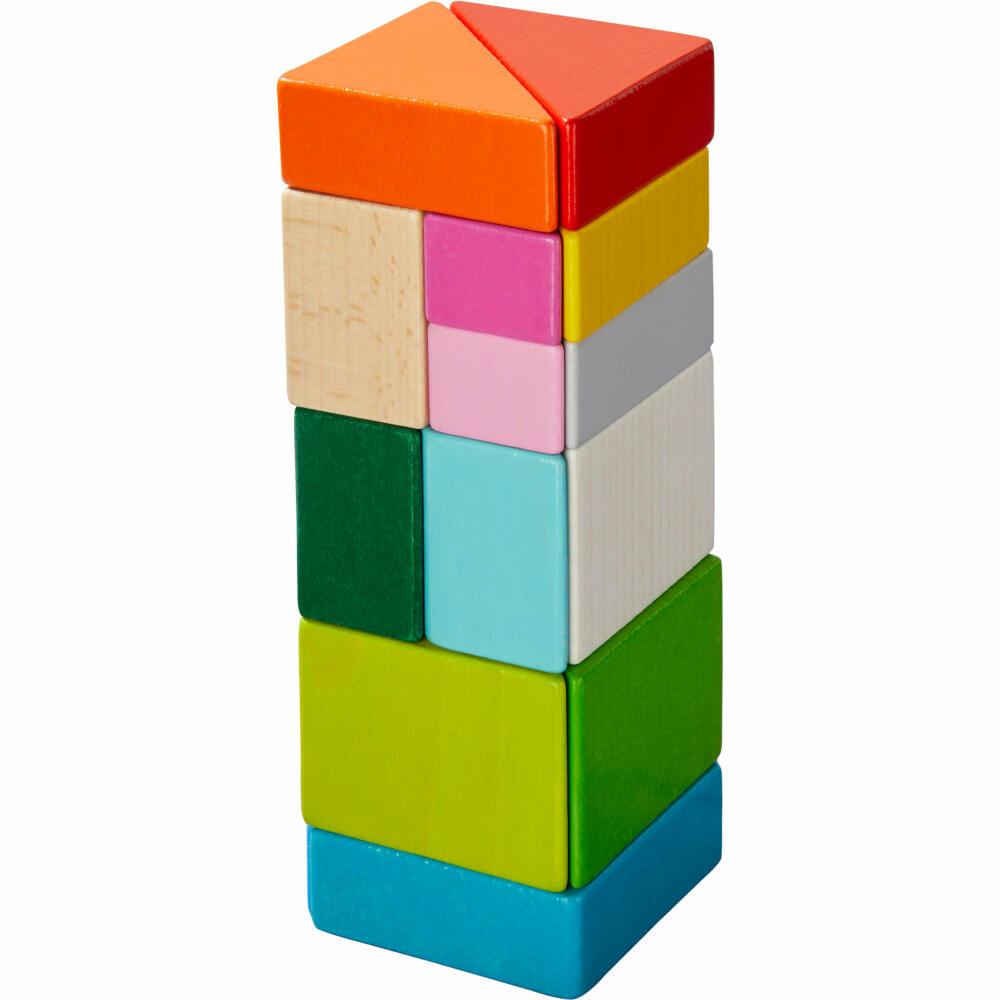 HABA 3D-Legespiel Tangram-Würfel, Puzzlespiel, Würfel, Klötze, Buche, Papier, 305778