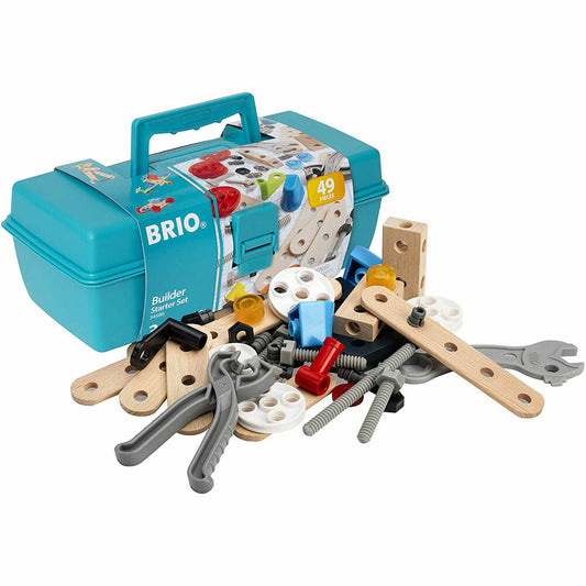 BRIO Builder Box, 49-tlg., Werkzeugkoffer, Kinder Werkzeug, Holzspielzeug, Holz Spielzeug, 34586
