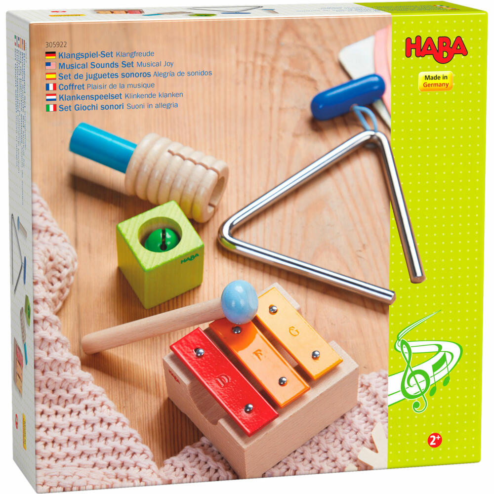 HABA Klangspiel-Set Klangfreude, Instrumente, Spielzeug, Musikspielzeug, 5-tlg., 305922