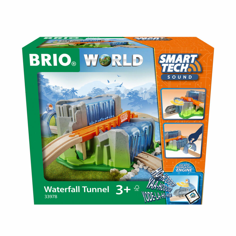 BRIO Smart Tech Sound Wasserfall-Tunnel, Zubehör, Eisenbahn, Holzeisenbahn, 33978