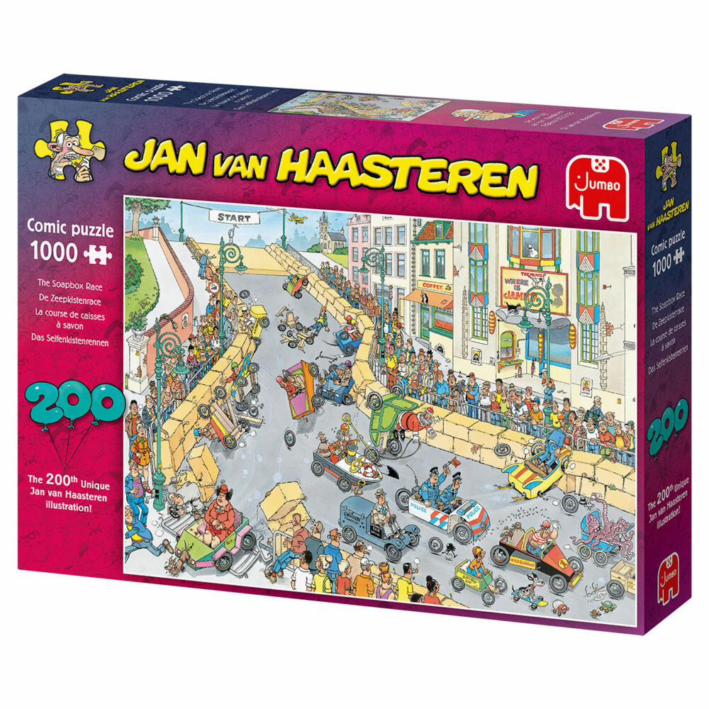 Jumbo Spiele Jan van Haasteren - Seifenkistenrennen, Puzzle, Erwachsenenpuzzle, Puzzlespiel, 1000 Teile, 20053