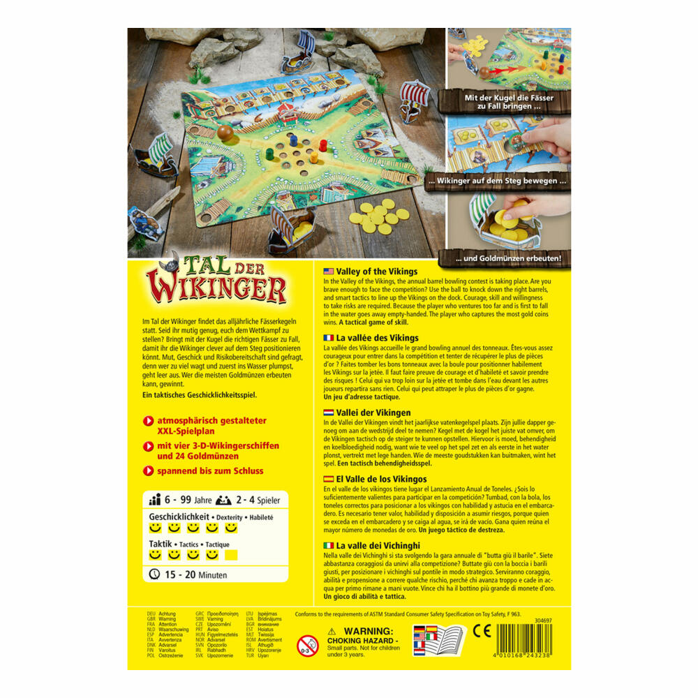 HABA Tal der Wikinger Brettspiel, Geschicklichkeitsspiel, Familienspiel, Kinder Spiel, 304697