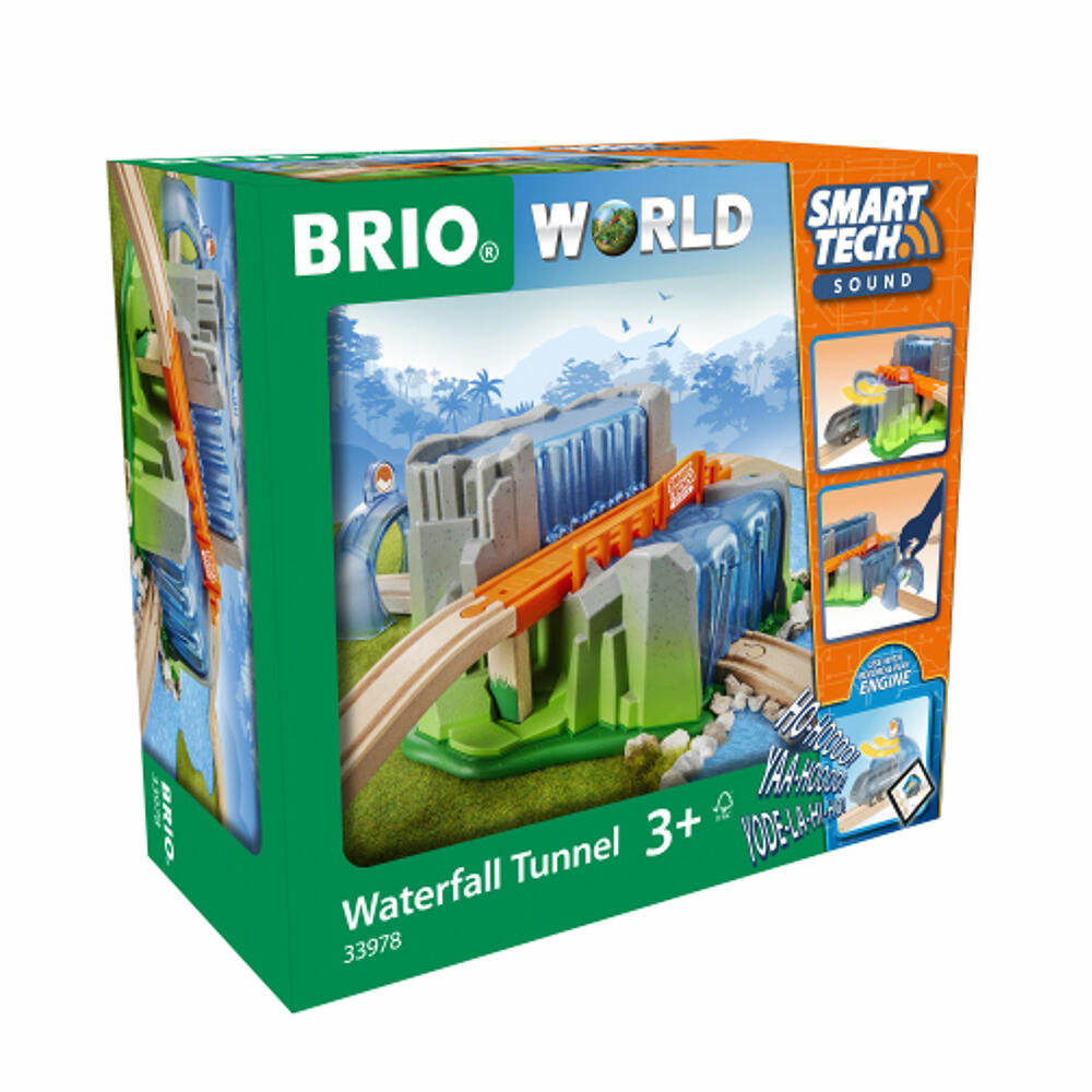 BRIO Smart Tech Sound Wasserfall-Tunnel, Zubehör, Eisenbahn, Holzeisenbahn, 33978