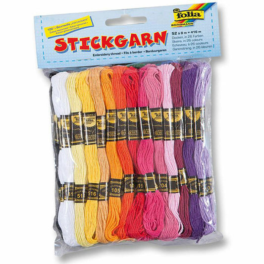 Folia - Stickgarn 52 Docken # 8 m in 26 Farben