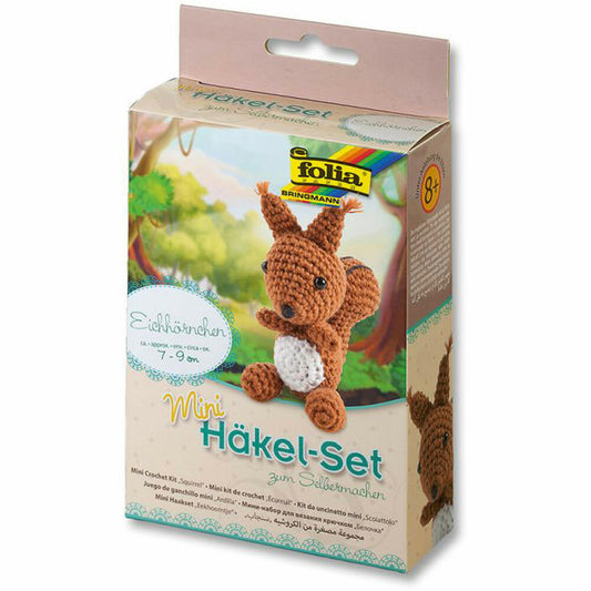 Folia - Mini-Häkelset Eichhörnchen 7 - 9 cm