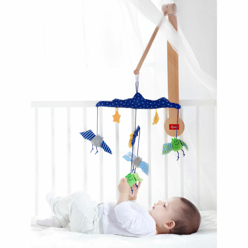 sigikid Holzrack für Mobile, Mobilehalter, Mobilearm, Halterung, Stange, Befestigung, Buchenholz, Natur, 49002