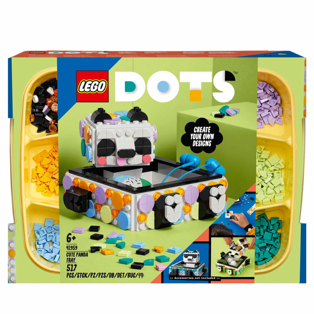 LEGO DOTS Panda Ablageschale, 517-tlg., Bauset, Konstruktionsset, Bausteine, ab 6 Jahre, 41959