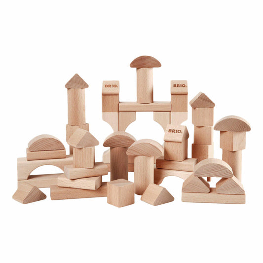 BRIO Natur Holzbausteine, 50-tlg., Bausteine, Bauklötze, Holzklötze, Holzspielzeug, Holz Spielzeug, Kleinkind, 30113