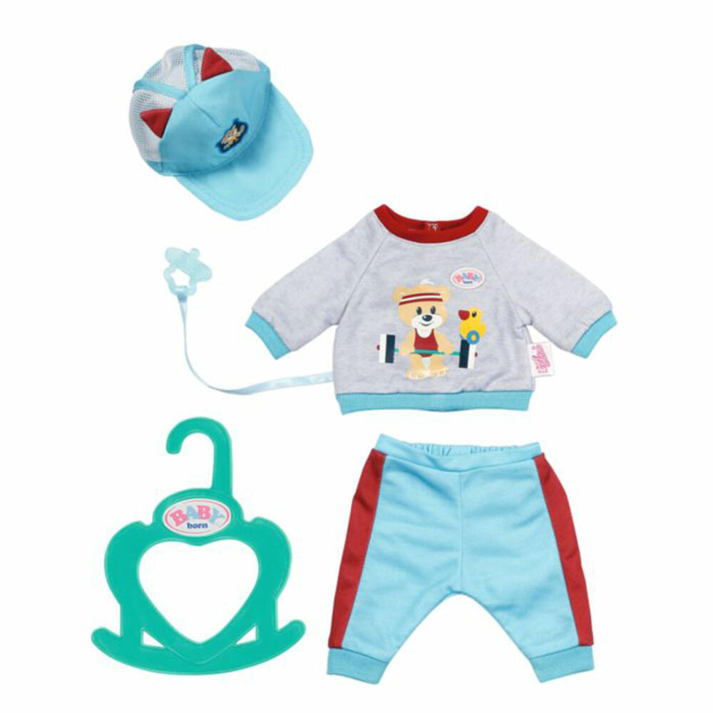 Zapf Creation BABY born Little Sport Outfit Blau, Puppenkleidung, Puppen Kleidung, 831878
