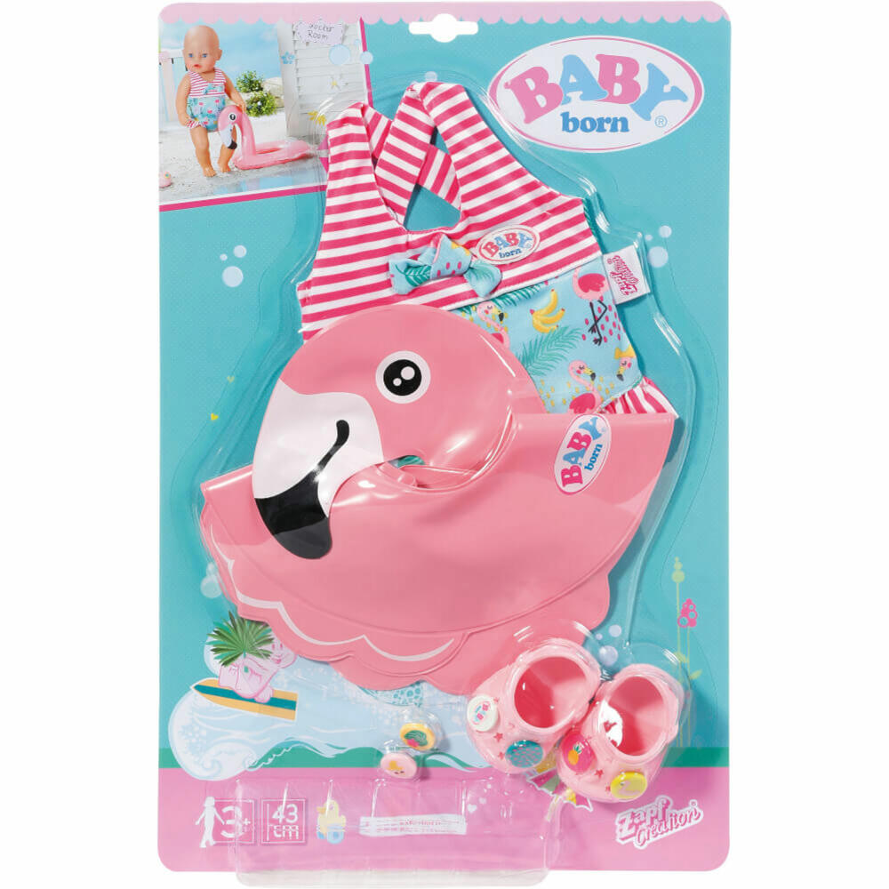 Zapf Creation BABY born Holiday Schwimmspaß Set, Badeanzug, Puppenkleidung, Puppen Kleidung, 43 cm, 831731