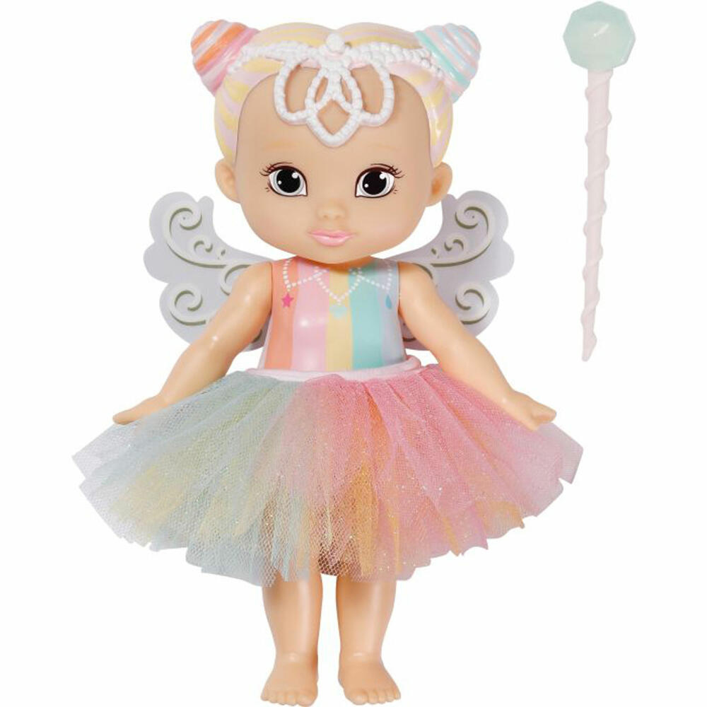 Zapf Creation BABY born Storybook Fairy Rainbow, Feen-Puppe, Spielpuppe, mit Flügelfunktion, 18 cm, 831830