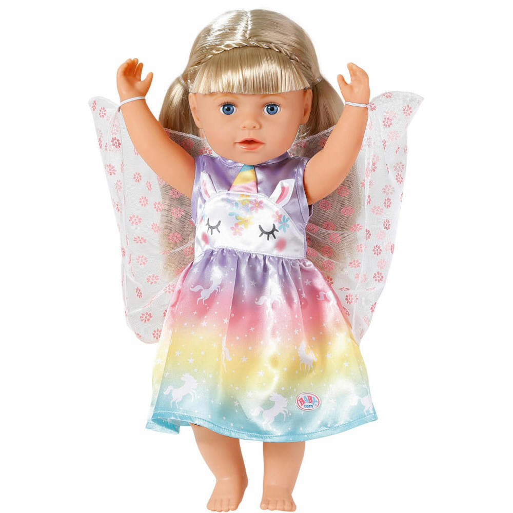 Zapf Creation BABY born Schmetterling Outfit, Kleid, Puppenkleidung, Puppen Kleidung, 43 cm, 829301