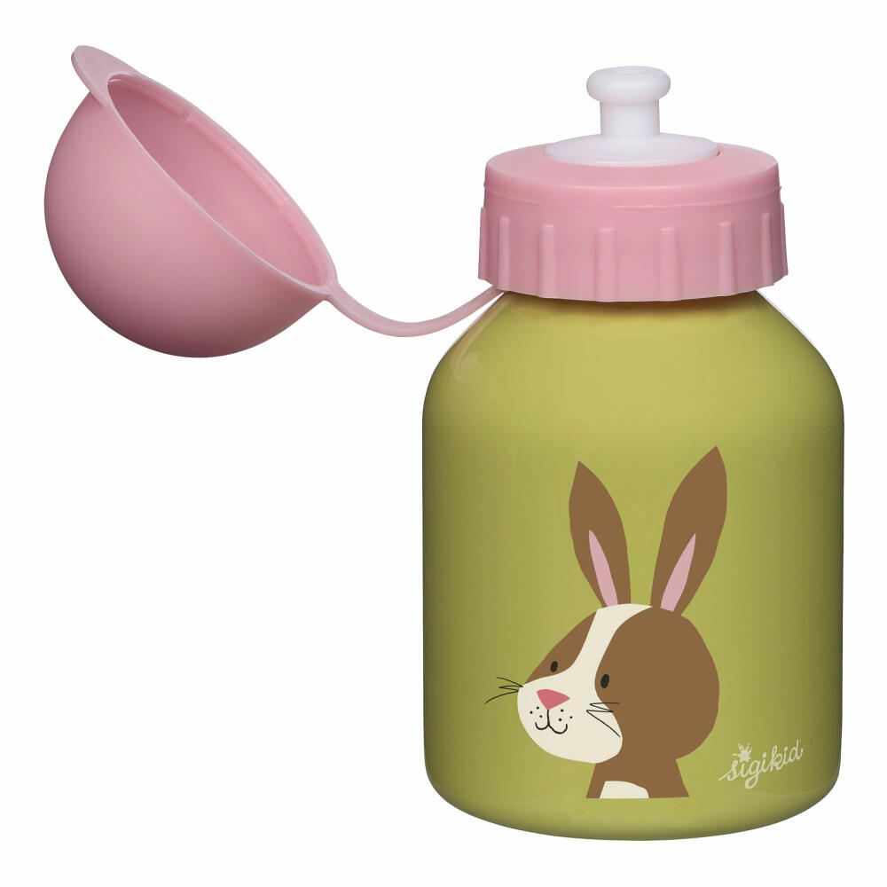 sigikid Trinkflasche Hase, Kindertrinkflasche, Kinder Flasche, Wasserflasche, Edelstahl, Grün / Rosa, 250 ml, 25121