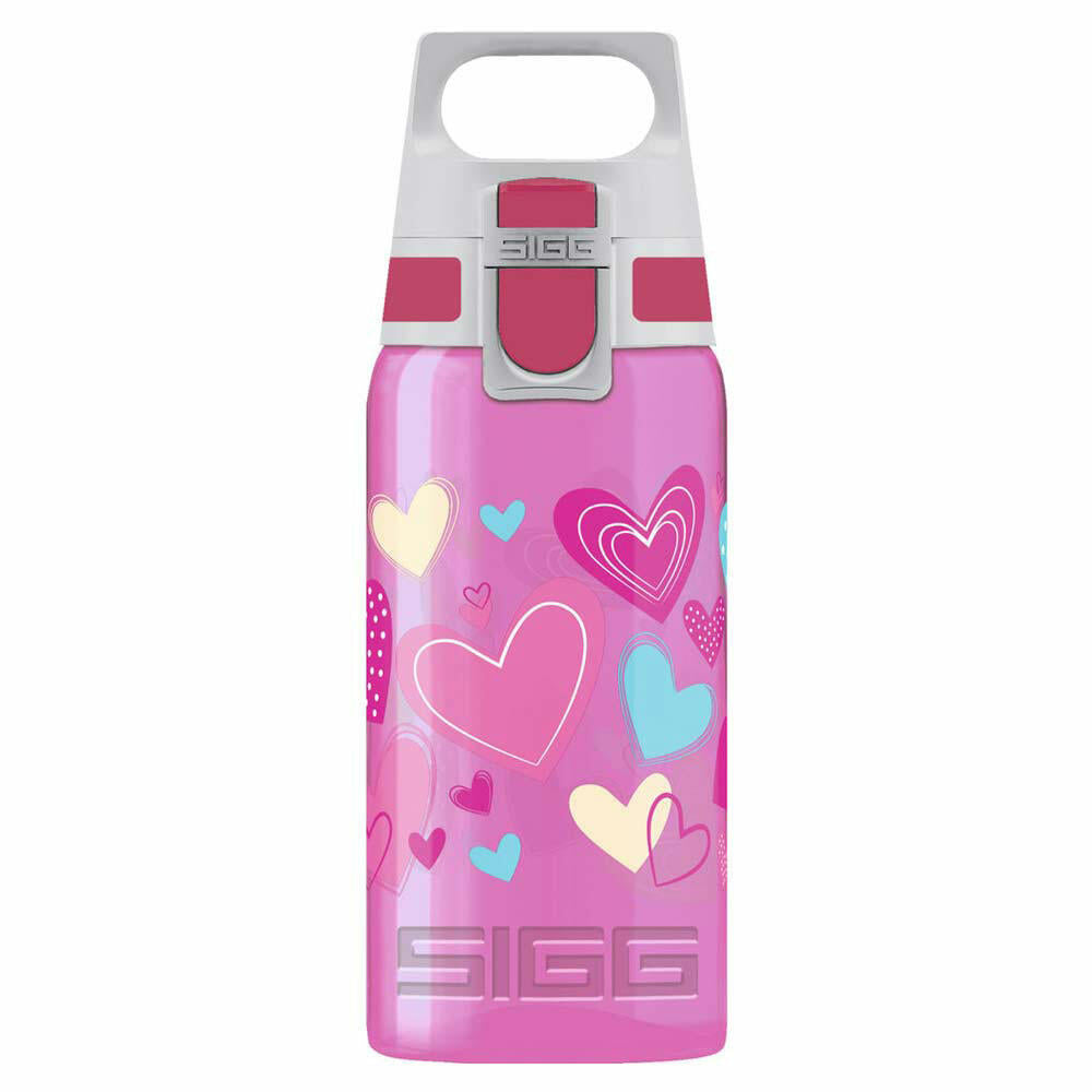 SIGG VIVA ONE Hearts Getränkeflasche, Trinkflasche, Flasche, Outdoorflasche, Polypropylen, Pink, 500 ml, 8686.00