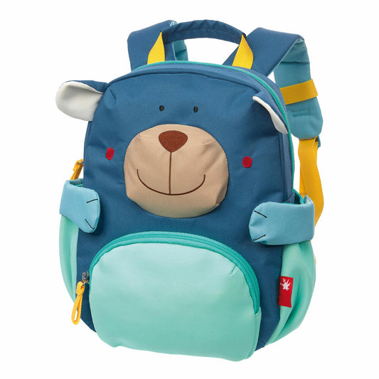 sigikid Mini Rucksack Bär, Kinderrucksack, Kindergartentasche, Kinder Tasche, Kindergarten, Nylon, Blau, 24918