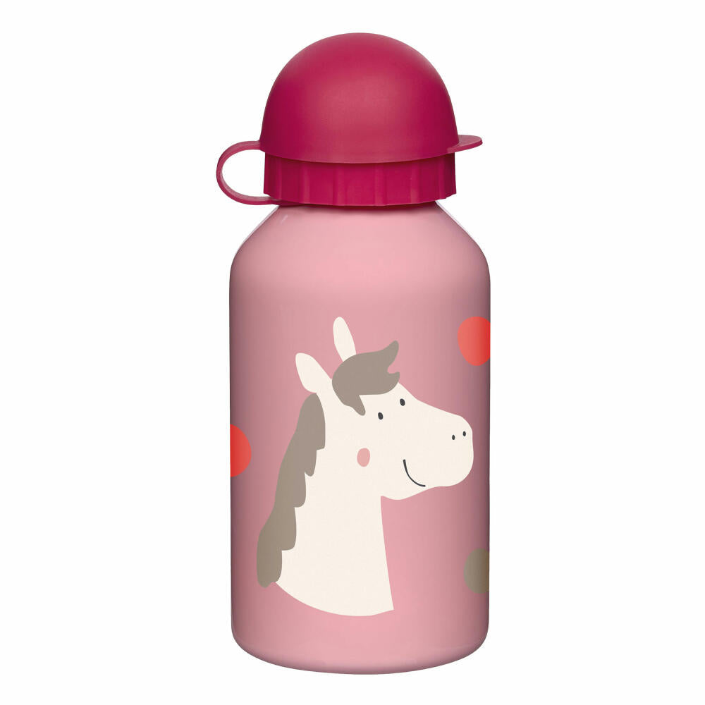 sigikid Trinkflasche Pony On Tour, Kindertrinkflasche, Kinder Flasche, Wasserflasche, Edelstahl, Rosa, 350 ml, 25090