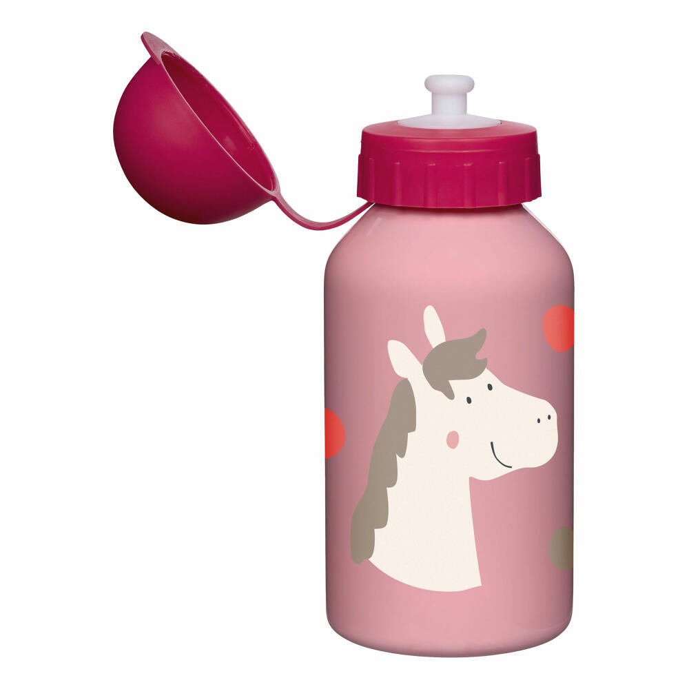 sigikid Trinkflasche Pony On Tour, Kindertrinkflasche, Kinder Flasche, Wasserflasche, Edelstahl, Rosa, 350 ml, 25090