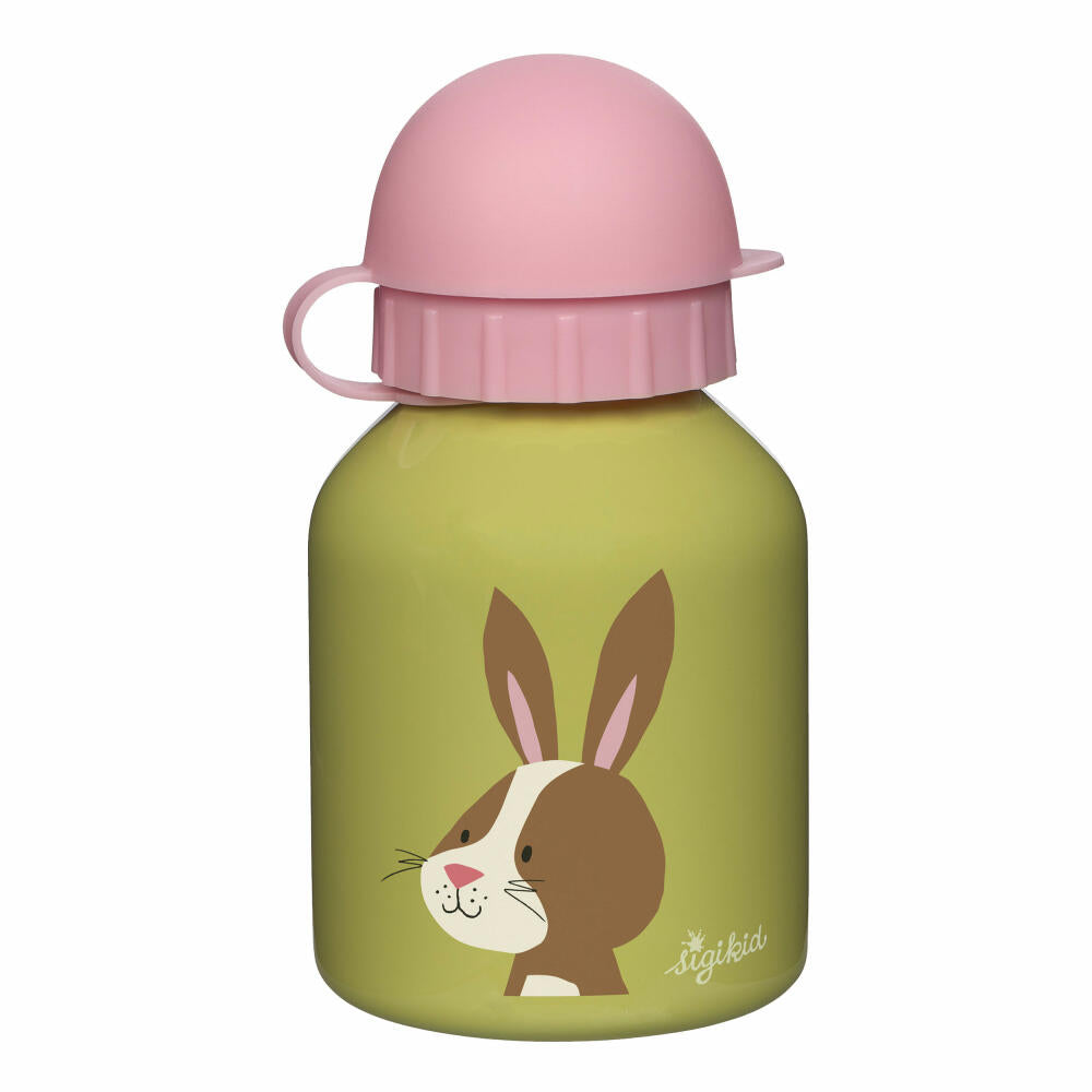 sigikid Trinkflasche Hase, Kindertrinkflasche, Kinder Flasche, Wasserflasche, Edelstahl, Grün / Rosa, 250 ml, 25121