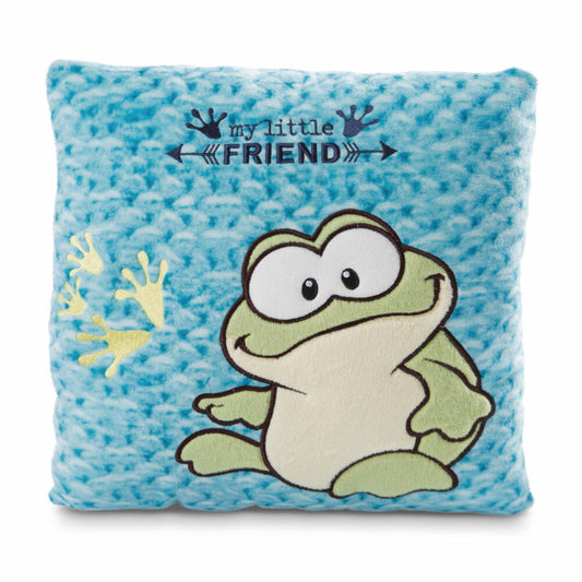 NICI Classic Bär Green Kissen Frosch, Quadratisch, Kopfkissen, Kuschelkissen, 25 x 25 cm, 47616