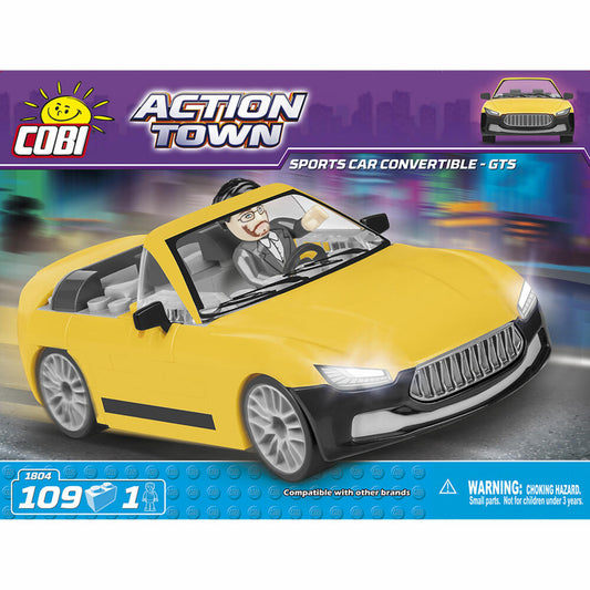 COBI Action Town Sports Car Convertible GTS, Sportliches Cabrio, Fahrzeug, Auto, Spielzeug, Konstruktionsbausteine, 109 Teile, 1804
