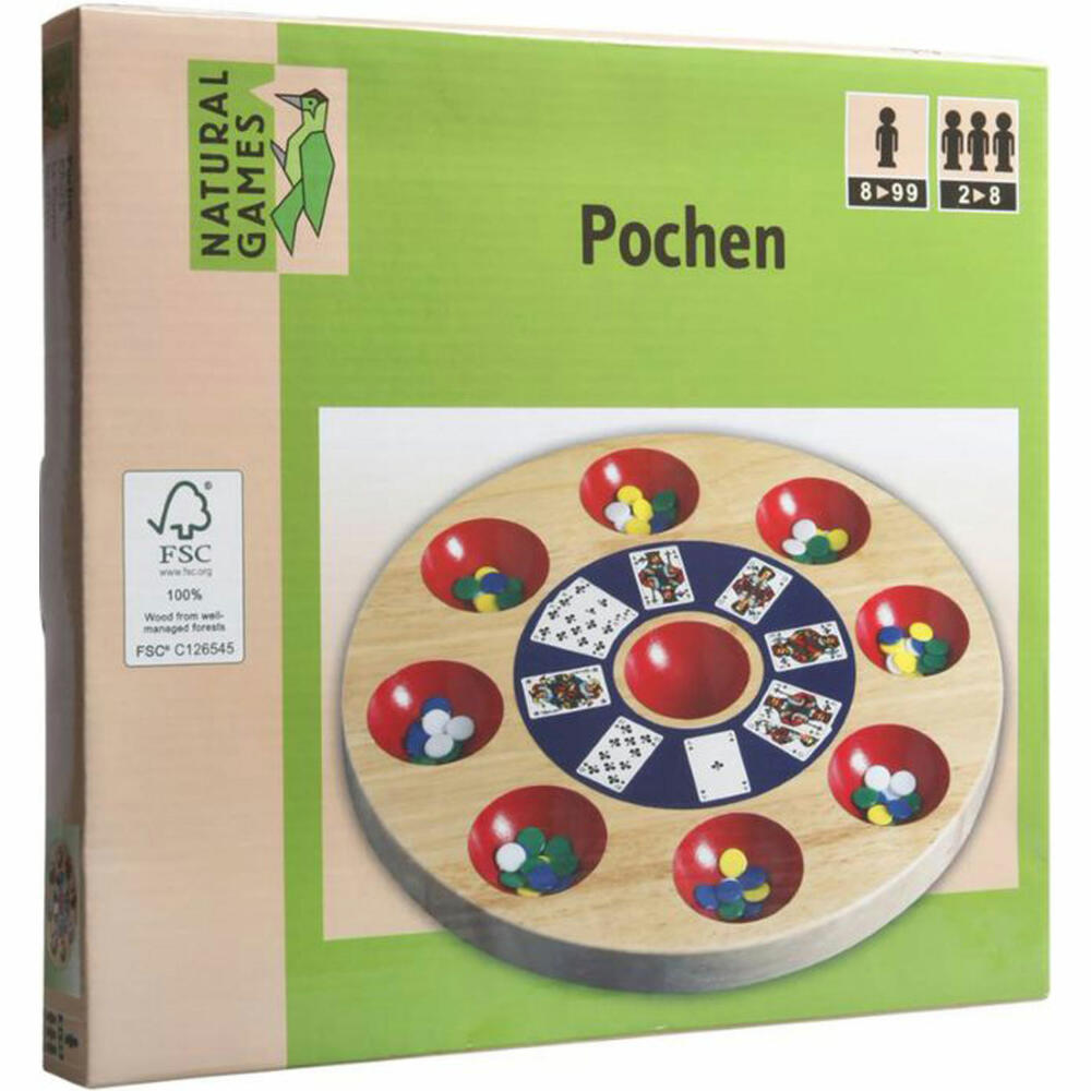 Natural Games Pochen, Poch, Pochspiel, Kartenspiel, Familienspiel, ab 8 Jahre, 61053361