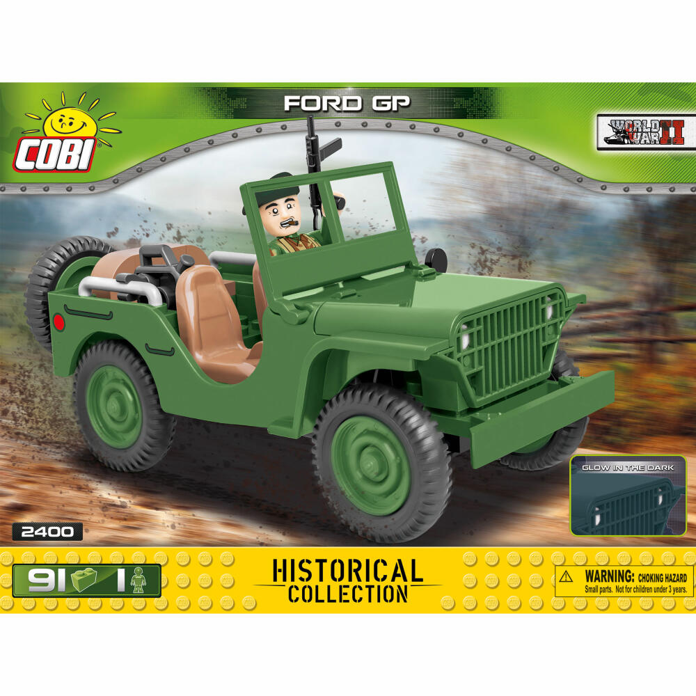 COBI Ford GP Jeep, Militär Fahrzeug, World War 2, Konstruktionsbausteine, 91 Teile, 2400