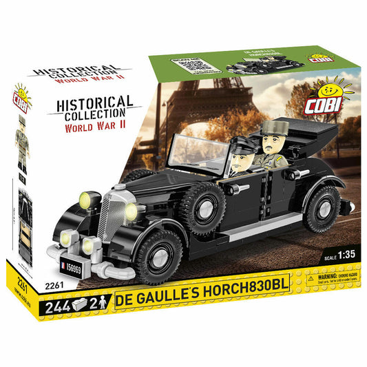 COBI Klemmbausteinset De Gaulle's Horch830BL, World War 2 Historical Collection, Auto, Klemmbausteine, 244 Teile, 2261