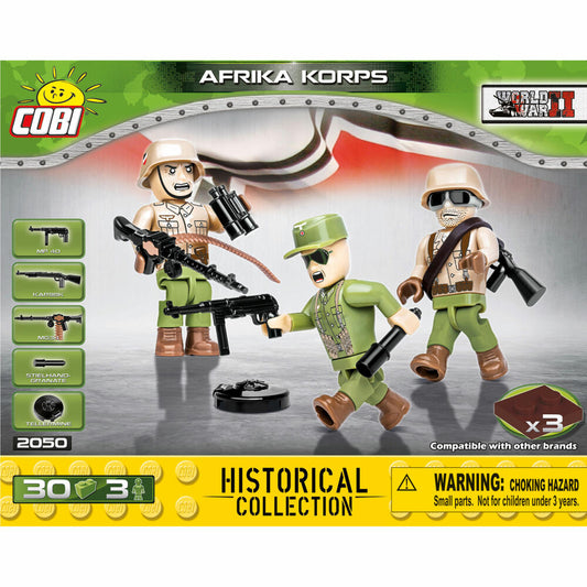 COBI Spielfigurenset Afrika Korps, World War 2 Historical Collection, DAK, Soldaten, Klemmbausteine, 30 Teile, 2050