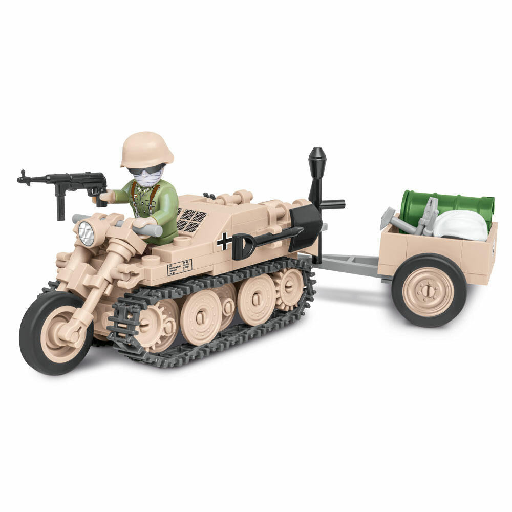 COBI World War 2 S.D.KFZ 2 Kettenkrad, Militärfahrzeug, Soldaten, Figuren, Spielzeug, Konstruktionsbausteine, Kunststoff, 176 Teile, 2401