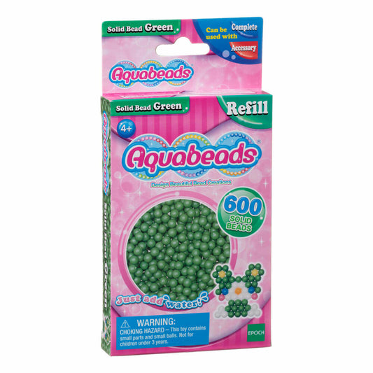 Aquabeads Grüne Perlen, Nachfüll Set, 600 Ersatzperlen, Basteln, Spielzeug, 32548