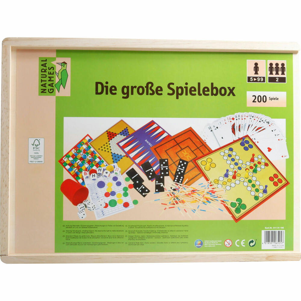 Natural Games Holz-Spielesammlung 200 in 1