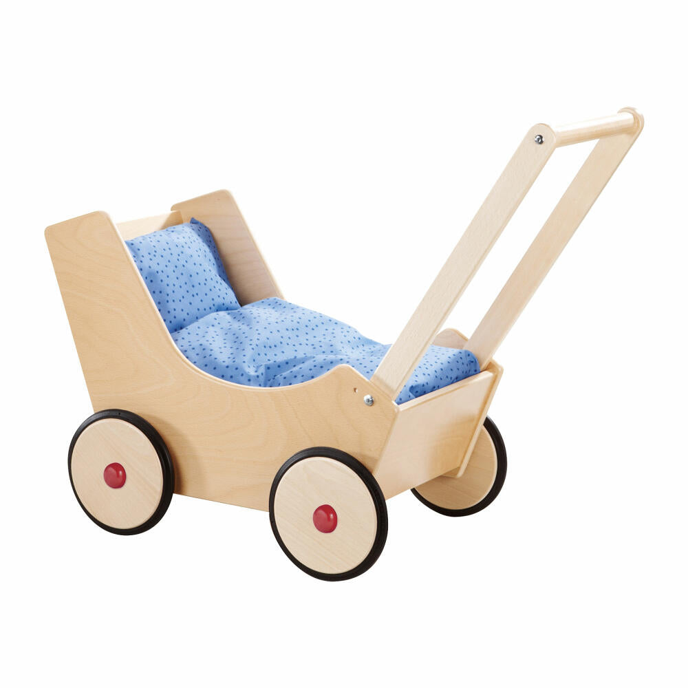 HABA Puppenwagen Natur, Spielzeug, Holzspielzeug, Puppe Wagen, Holz, 57 cm, 001624