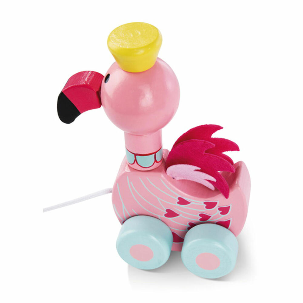 NICI Nachziehtier Flamingo, Babyspielzeug, Spielzeug, Tier, Orange Tree Toys, Holz, Bunt, 46007