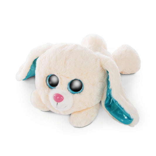 NICI Glubschis Cute Edtion Hase Wolli-Dot, Liegend, Plüschtier, Kuscheltier, Stofftier, Plüsch, Weiß, 25 cm, 46925