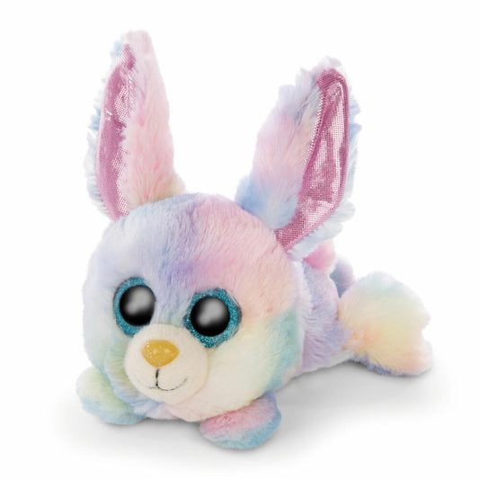 NICI Glubschis Cute Edtion Hase Rainbow Candy, Liegend, Plüschtier, Kuscheltier, Stofftier, Plüsch, 15 cm, 46922