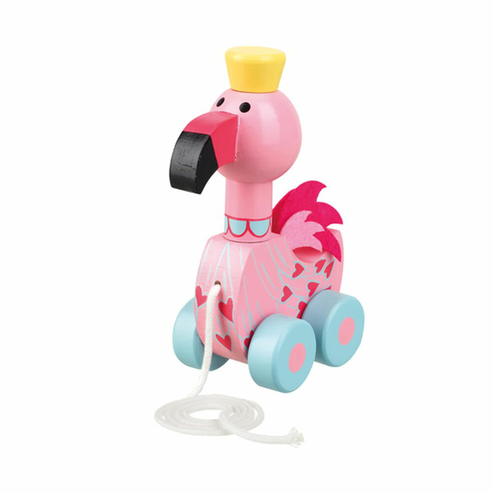 NICI Nachziehtier Flamingo, Babyspielzeug, Spielzeug, Tier, Orange Tree Toys, Holz, Bunt, 46007