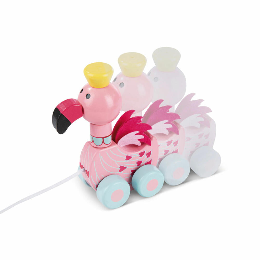 NICI Nachziehtier Flamingo, Babyspielzeug, Spielzeug, Tier, Orange Tree Toys, Holz, Bunt, 46007