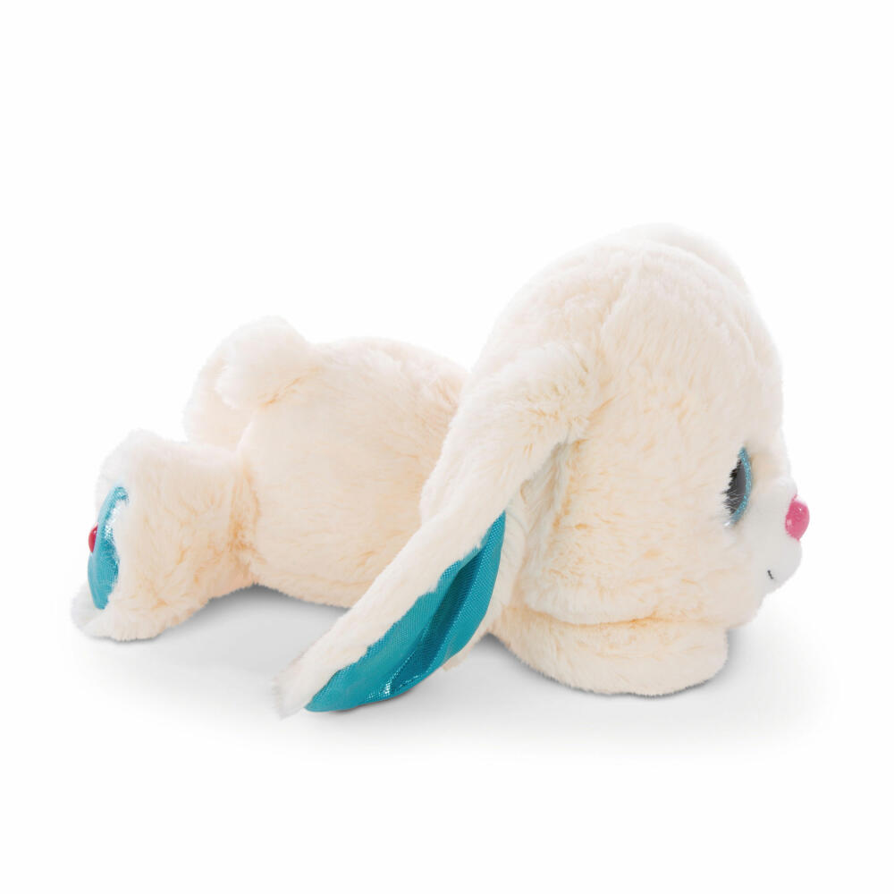 NICI Glubschis Cute Edtion Hase Wolli-Dot, Liegend, Plüschtier, Kuscheltier, Stofftier, Plüsch, Weiß, 25 cm, 46925