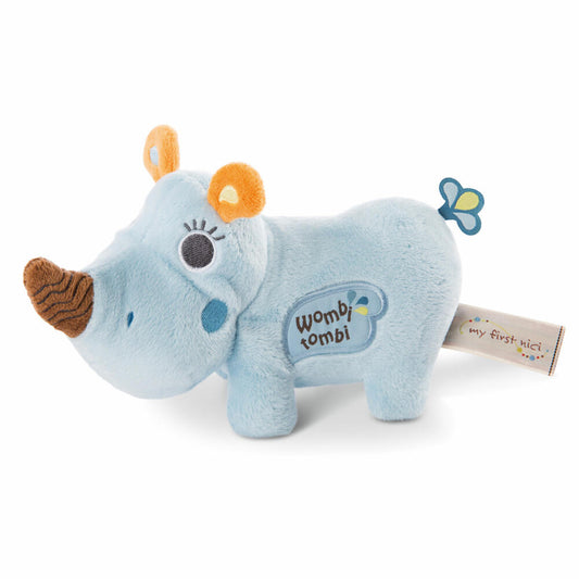 NICI My First Nici Wombi Tombi Schmusetier Nashorn Manuffi Stehend, Kuscheltier, Stofftier, 20 cm, 46570